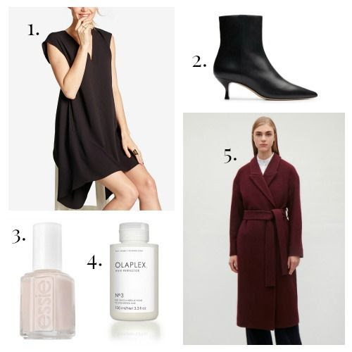 RACHEL Rachel Roy Dress - M.Gemi Boots - Essie Nail Polish - Olaplex Hair Protector - COS Coat